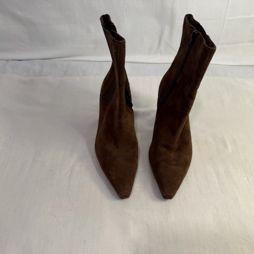 Joan & David Chocolate Suede  Heeled Boots